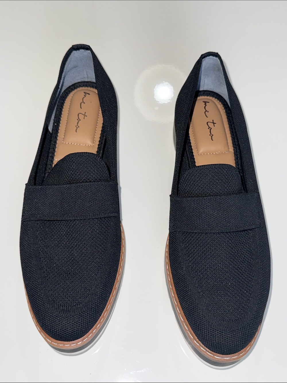 ME TOO BLACK BARRETT KNIT SLIP ON LOAFERS Size 10M